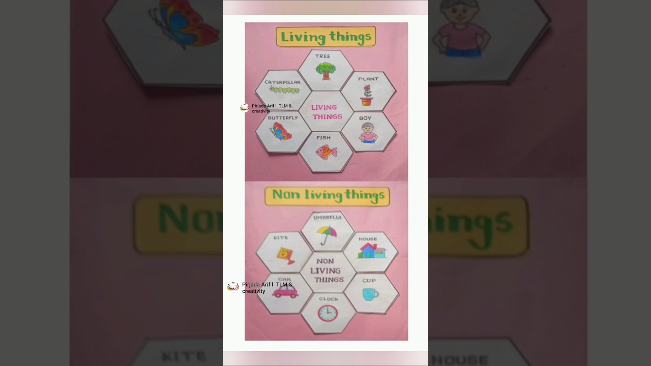 Living and non living things project #living #nonliving #chart #environment #shorts