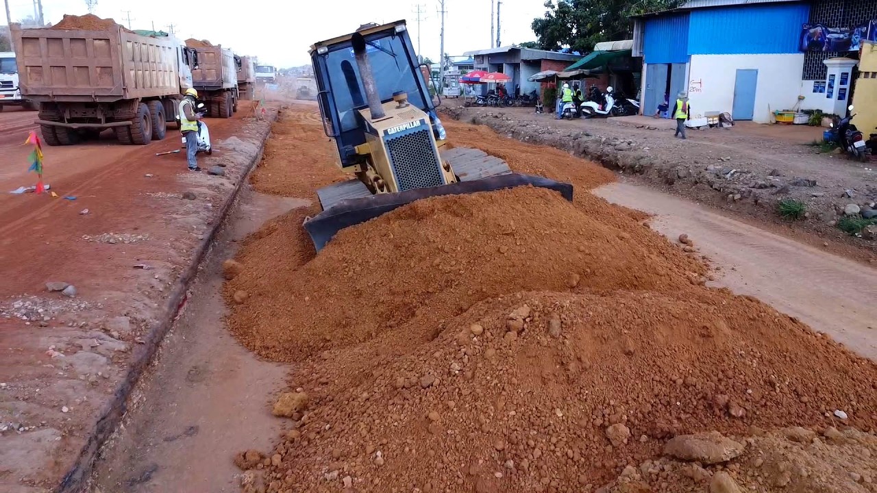 Bulldozer Does It Best! The Process Of Building a New Road For Travel...