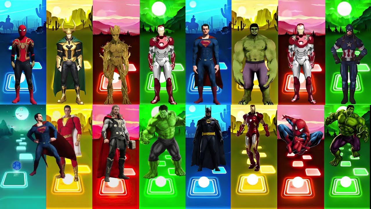 Captain America vs Iron Man vs Spider Man vs Hulk vs Thor vs Superman vs Groot vs Shazam vs Deadpool
