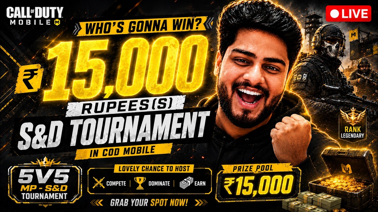 🔴 LIVE | ₹15,000 S&D TOURNAMENT 🏆 | COD Mobile India | Zee Plays