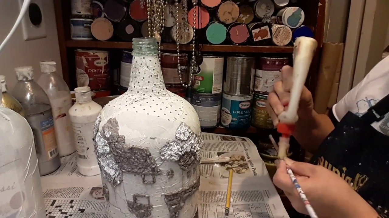 Tutorial #14.  Botellas decorada al estilo  antiguo  (1) parte