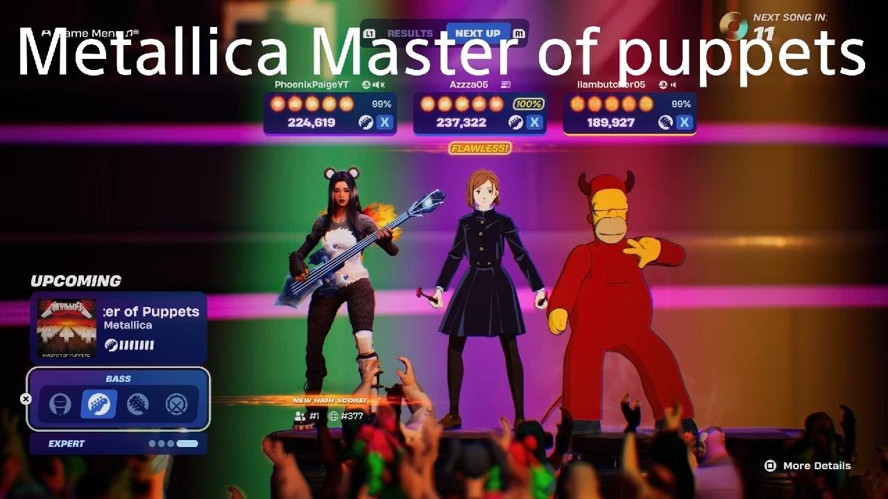 Fortnite festival metallica Master of puppets all on expert best score ever 😏😅😁