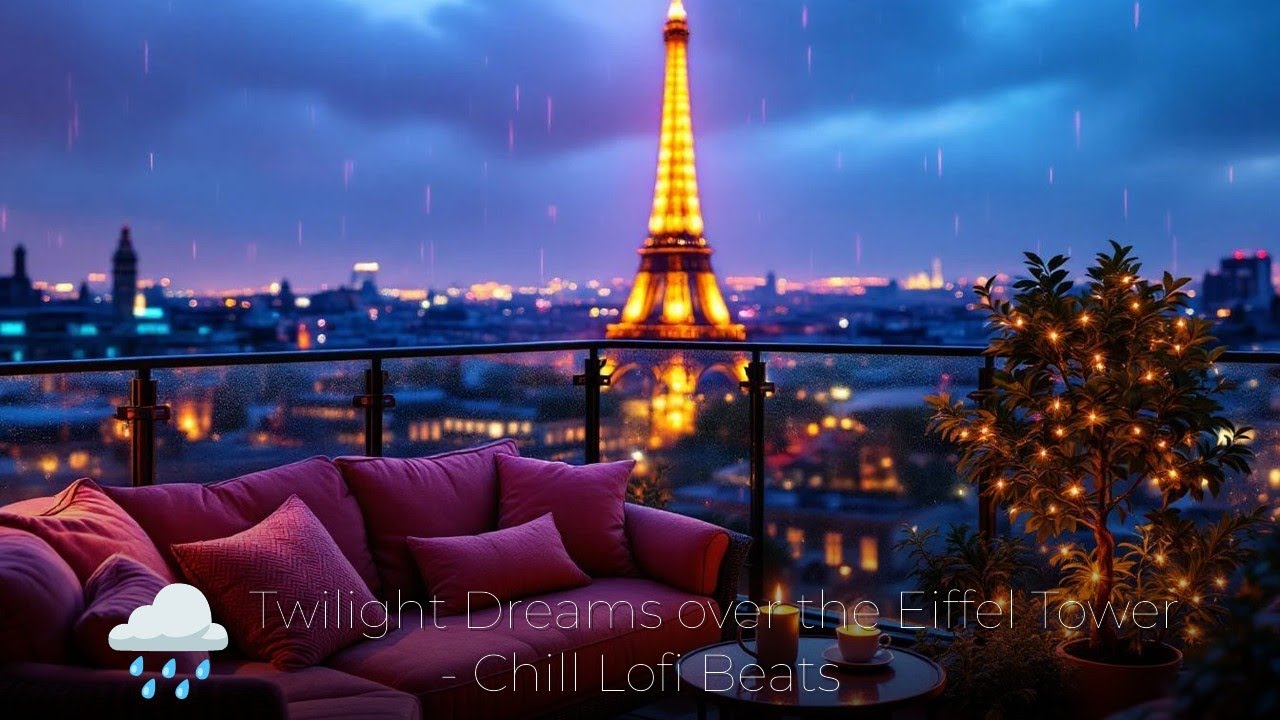 🌧️ Twilight Dreams over the Eiffel Tower - Chill Lofi Beats