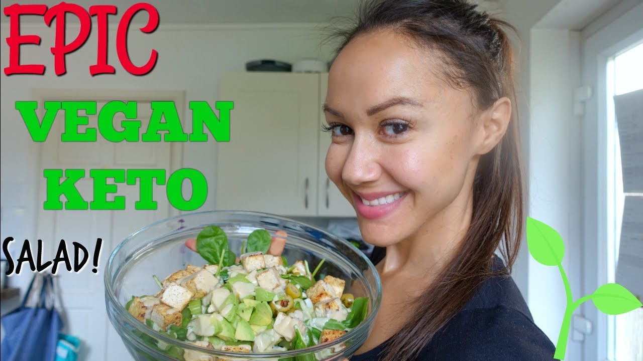 EPIC VEGAN KETO SALAD | WHAT I EAT | 10 WEEKS OUT BIKINI COMPETITION