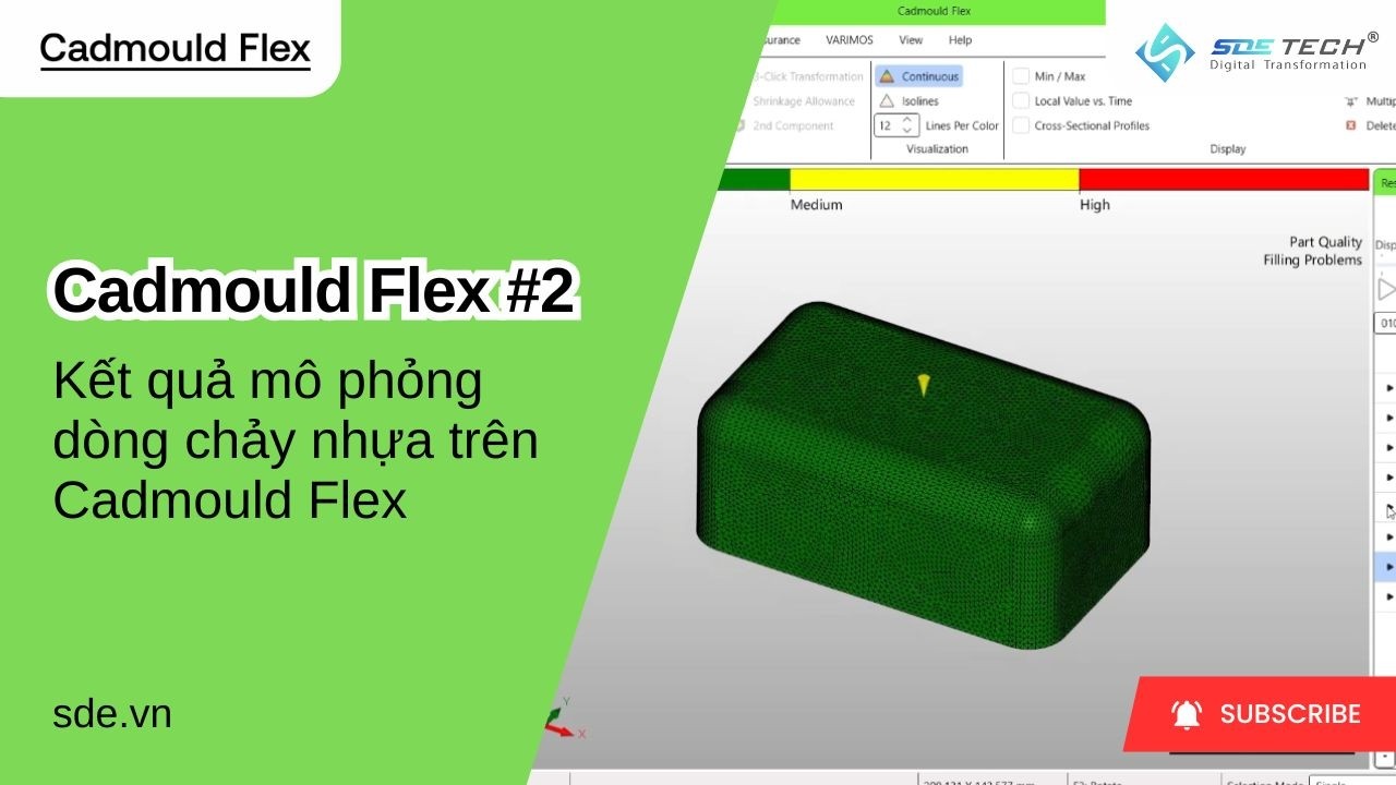 Cadmould Flex #2: Kết quả mô phỏng dòng chảy nhựa trên Cadmould Flex