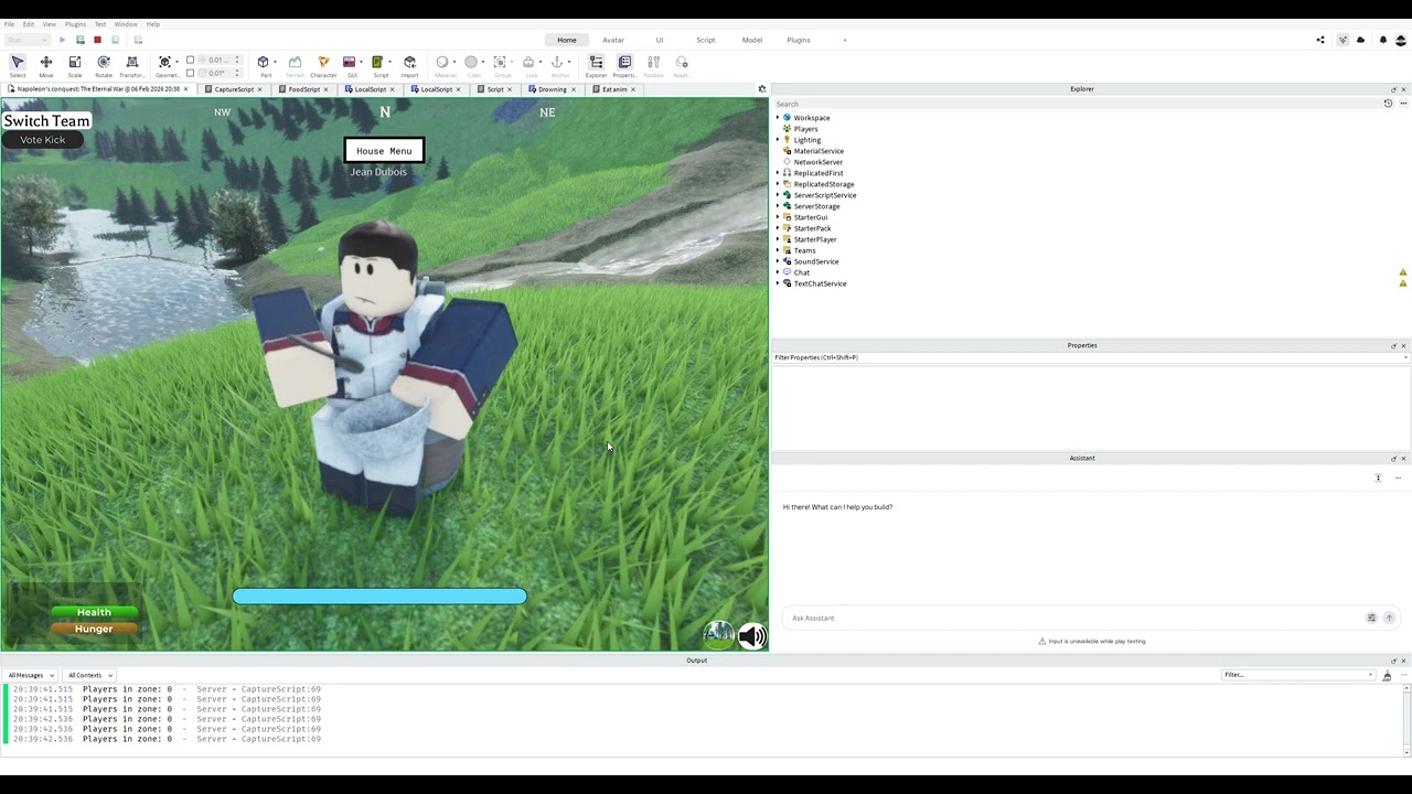 French soldier eating animation. Dev progress part 1. Join my link in decription, if you want.