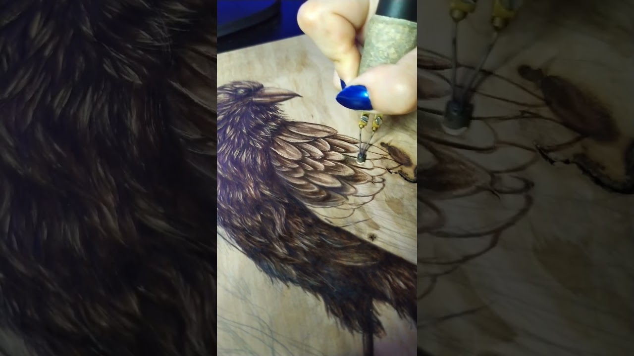 Real time burning 🔥 #art #pyrography #woodburning #woodart #shorts #artchannel #creative