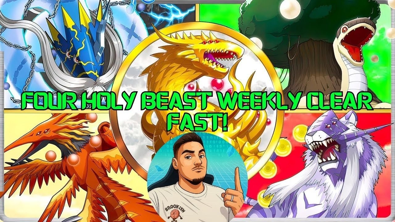 Four Holy Beast and Huanglongmon (Normal) - Digimon Masters Online