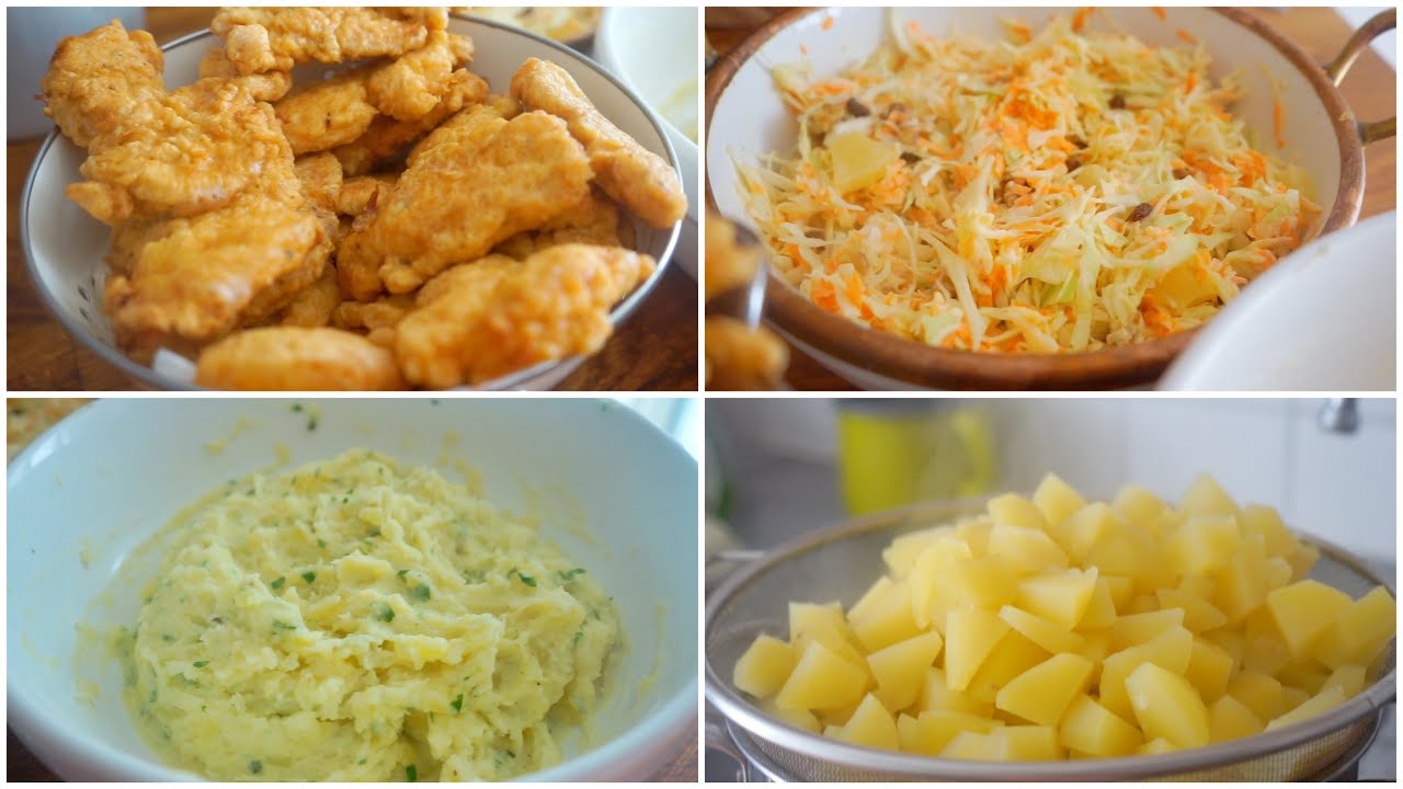 غديوة لي تعجب الوليدات سلطة حلوة الكول سلو ستيك دجاج و بيوري البطاطا