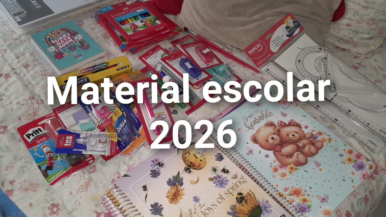 Vem com a gente comprar Material escolar 2026, para 3 meninas