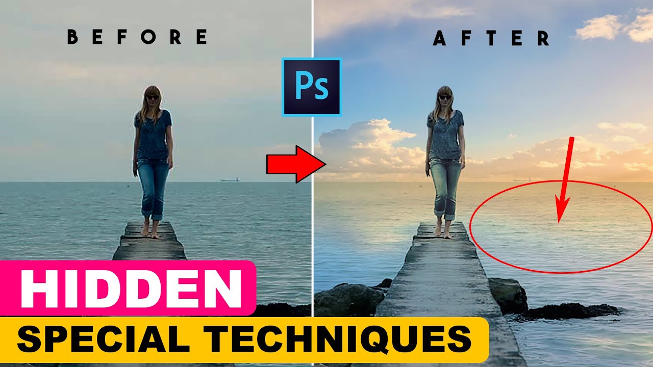Water Reflections With Realistic Ripples Hidden Techniques in Photoshop #waterreflection