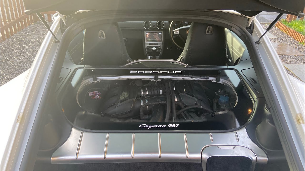Clear engine bay cover install on my Porsche cayman