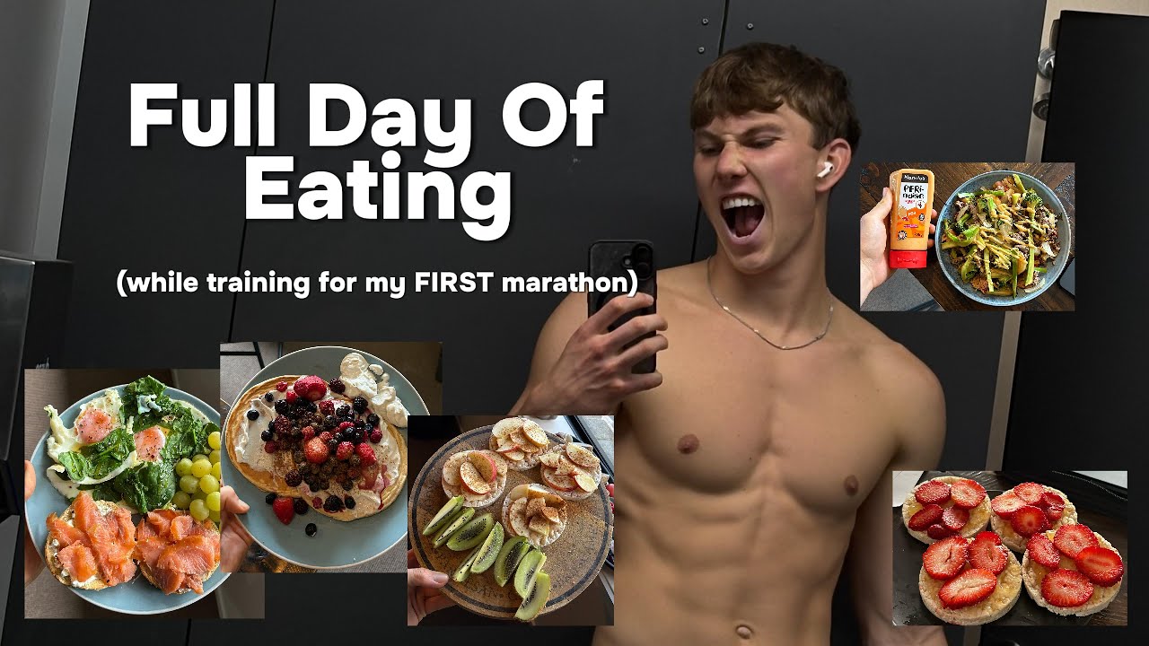 what I eat in a day training for my first marathon at 18