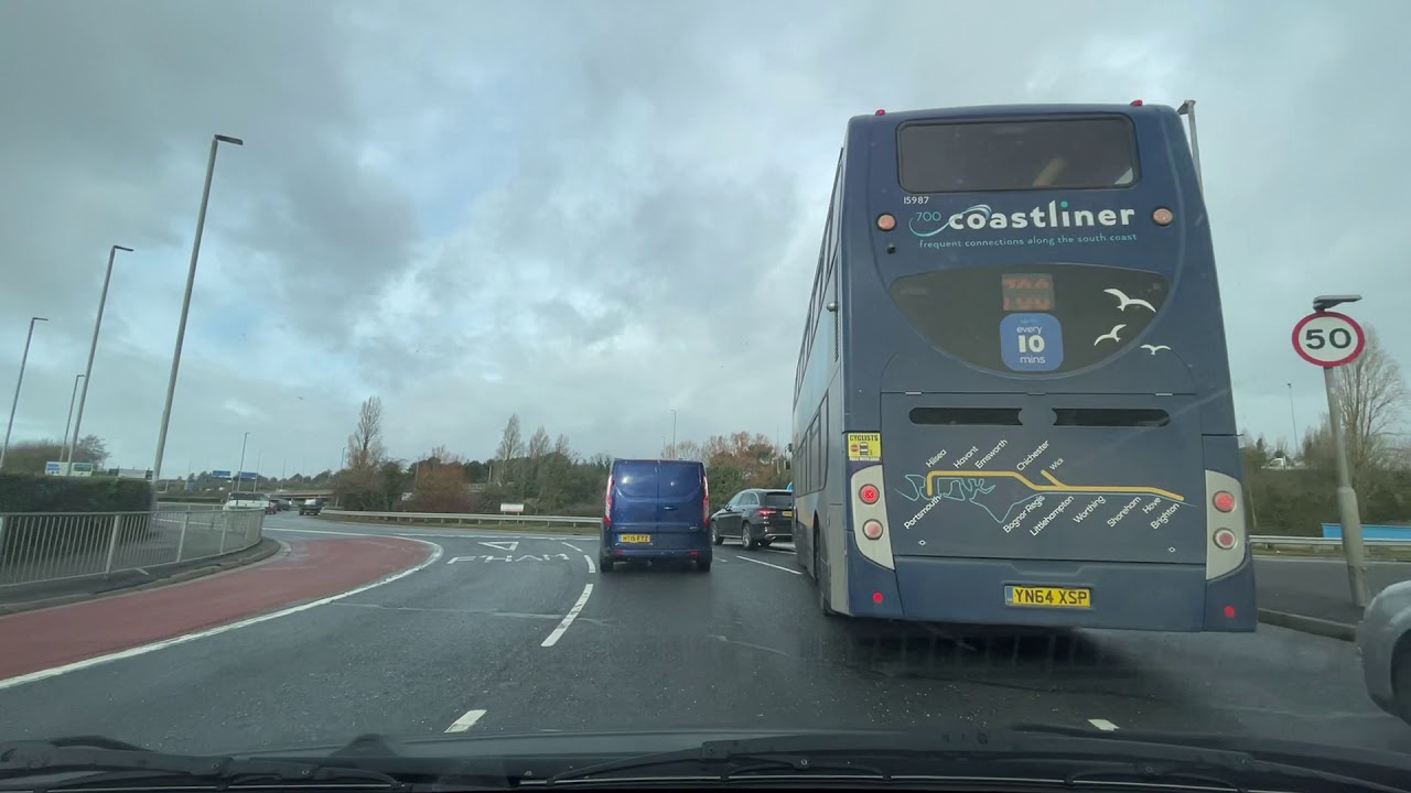 UK Lockdown Travel Traffic 11am Drive, Portsmouth, Hilsea, Cosham, Purbrook, Waterlooville, Cowplain