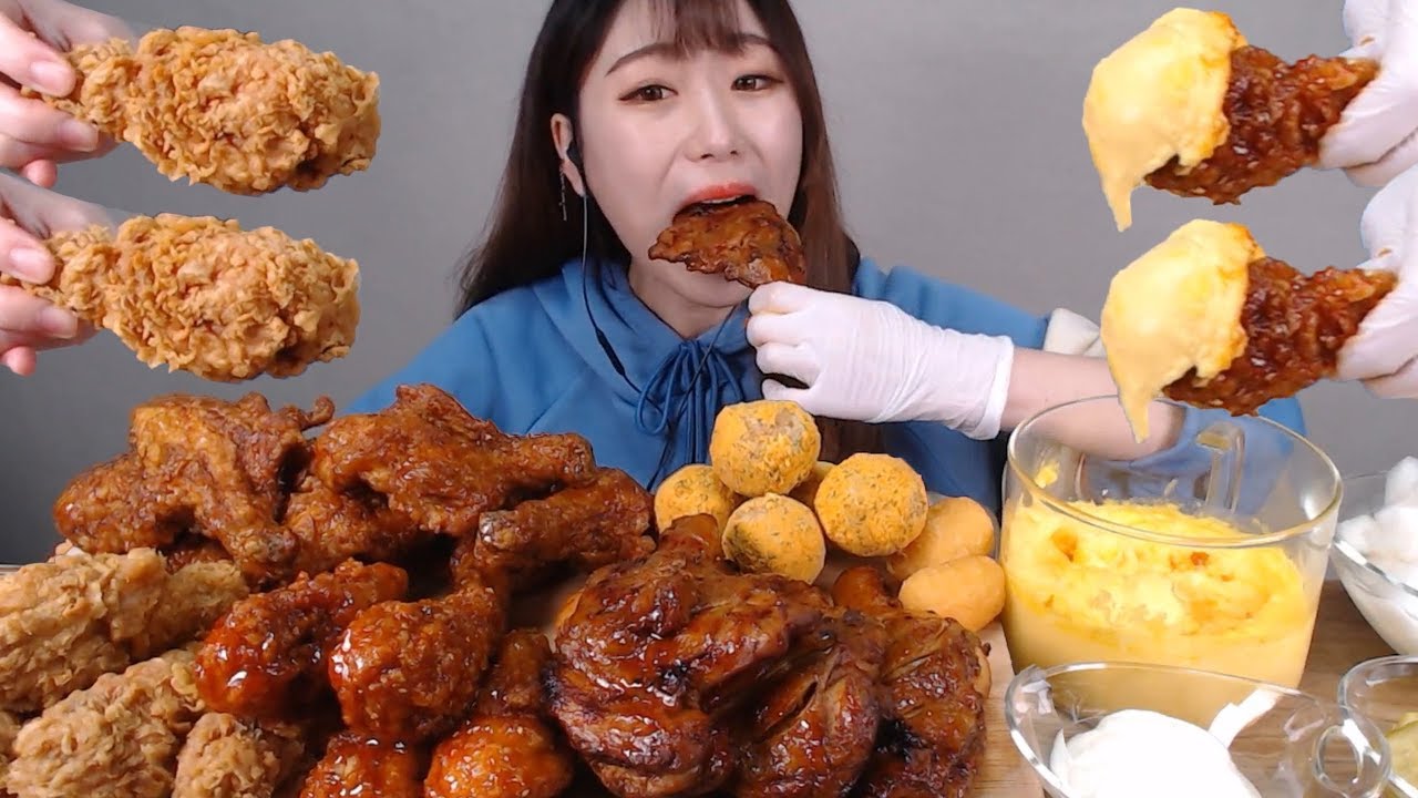 골드킹 황금올리브 자메이카 뿌링치즈볼 치즈퐁듀에 찍어서 먹방!! I'll have three chicken mukbang