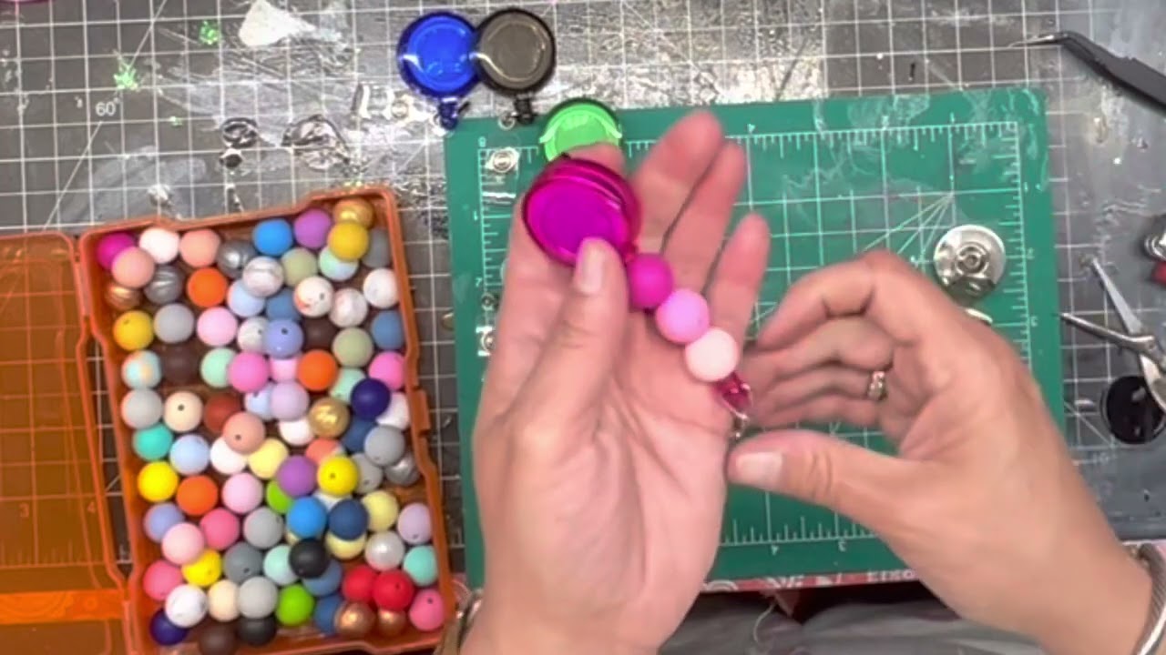 How to add beads to your badge reel