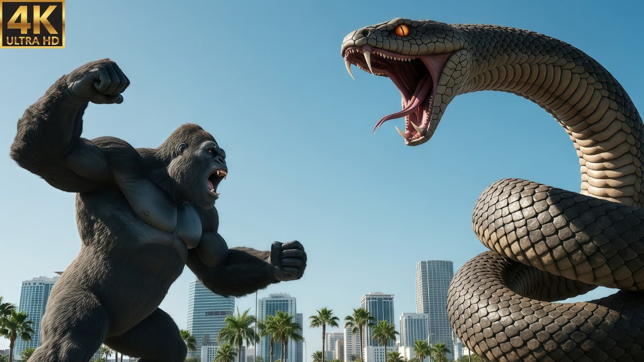 KING KONG vs SNAKE TITAN — Miami’s Daytime Turns Into a Giant Monster Nightmare! (Full Movie)