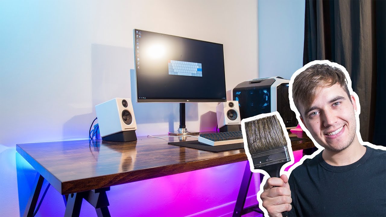 Clean & Minimal DIY Stained IKEA Desk!