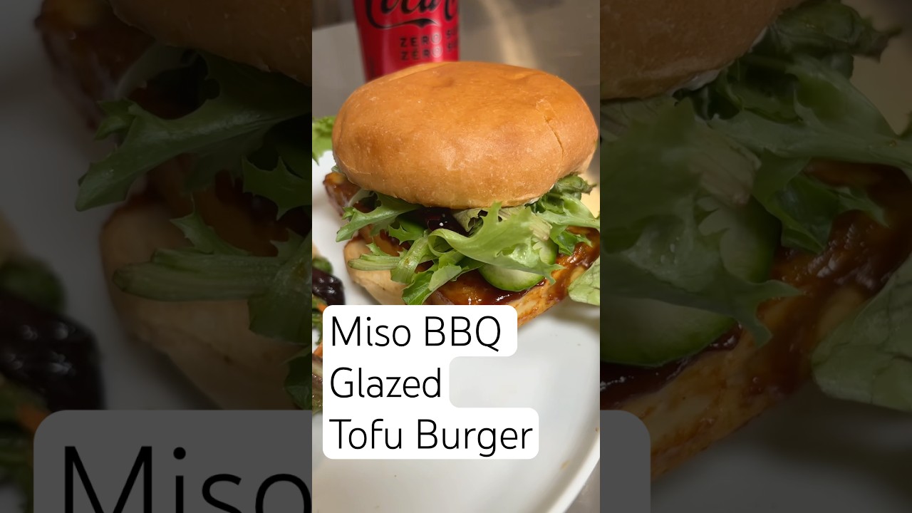 Miso BBQ Glazed Tofu Burger Togarashi Mayo & Sesame Greens