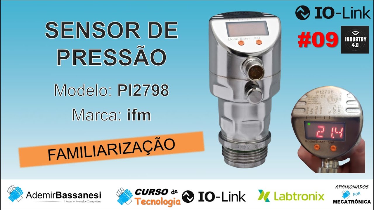 SENSOR DE PRESSÃO PI2798 ifm - FAMILIARIZAÇÃO