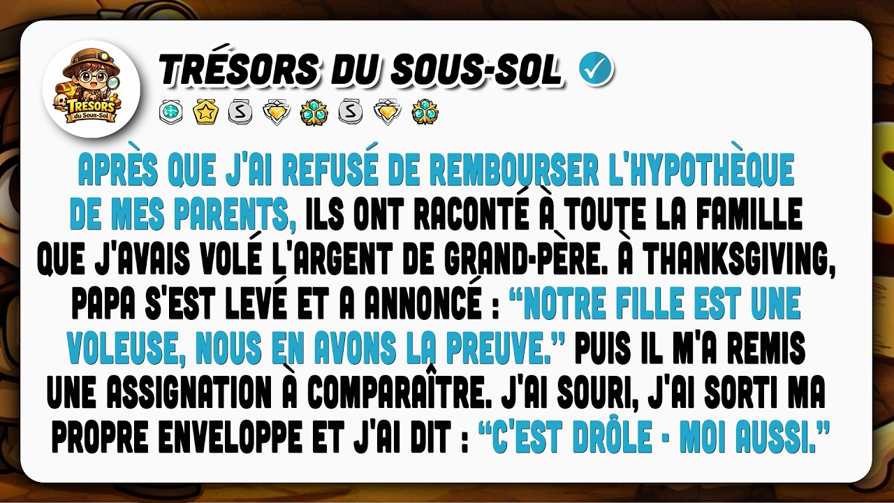 Accusé De Vol À Thanksgiving, J'ai Ouvert Mon Enveloppe Devant Mes 30 Proches. La Vérité.
