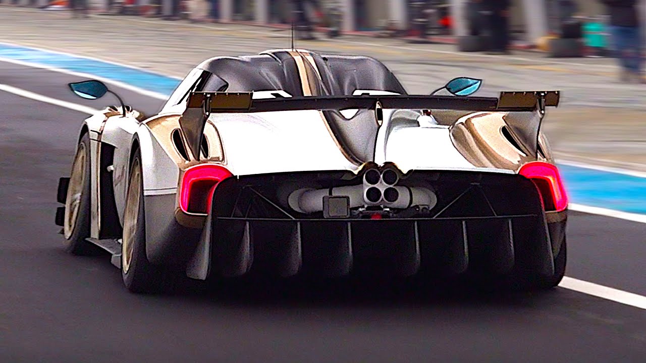 The 9.200rpm Pagani Huayra R EVO 'Long-Tail' start up, warm up, testing at Monza! Glorious V12 Sound