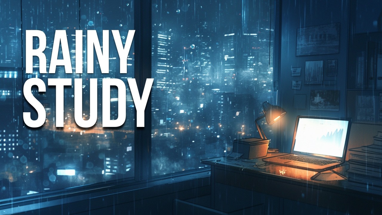 Rainy Late-Night Study Music (No Vocals) | Long Focus Session