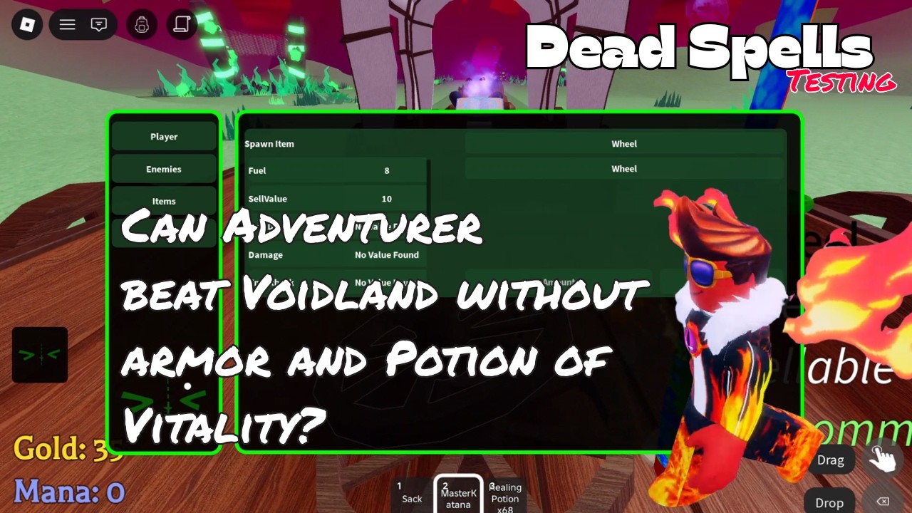 Can 100 HP Survive Voidlands? No Armor, No Vitality Potion! Dead Spells Testing
