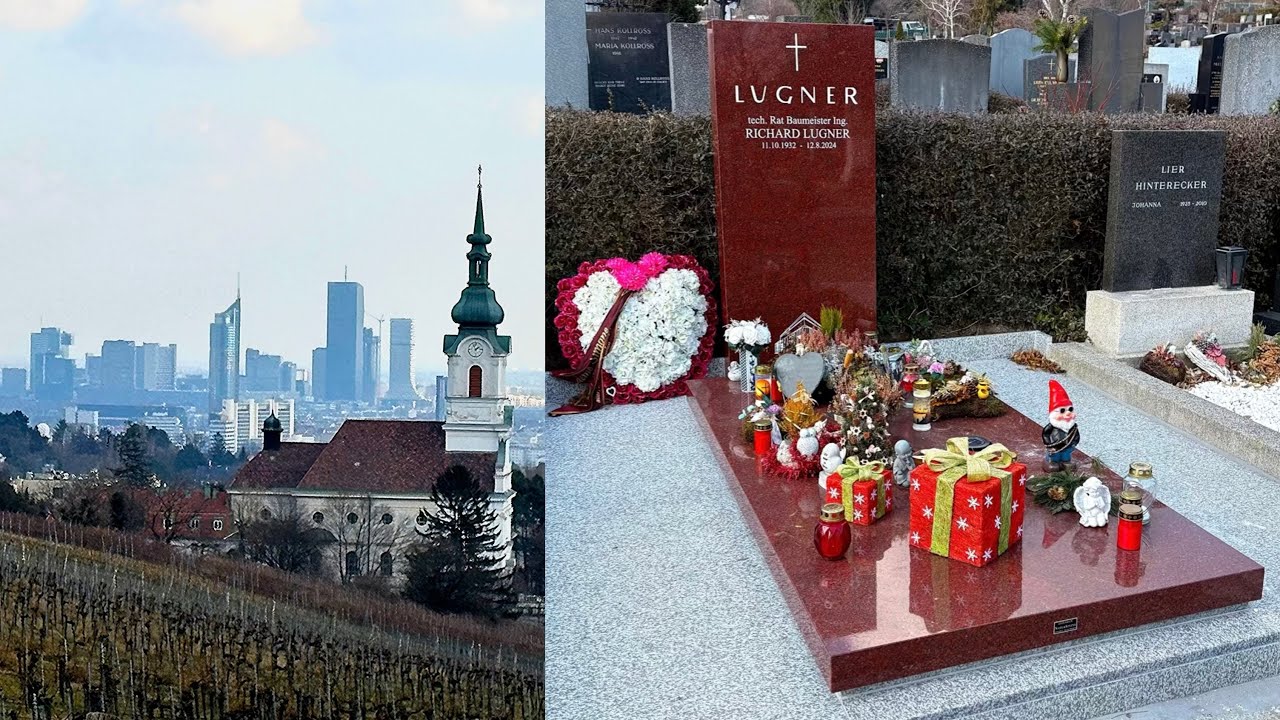 Grab von Richard Lugner am Grinzinger Friedhof - Kaasgrabenkirche - Haus von Richard Lugner