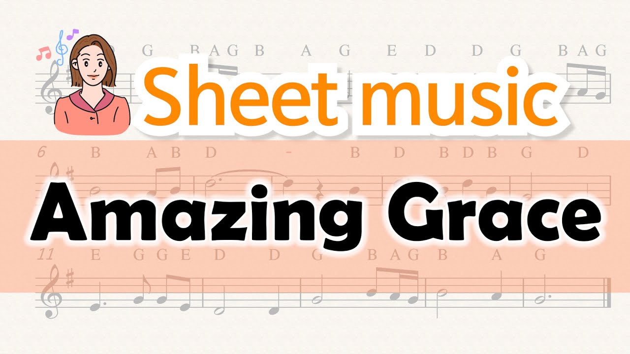 Amazing grace l hymn l Recorder, Flute, Violin Sheet music with notes l Play Along Backing Track
