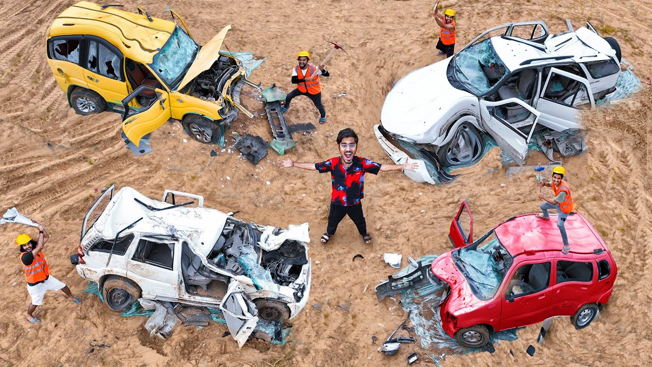 Breaking 4 Cars in 7 Minutes Challenge- गाडी तोड़ो लाखो रुपये जीतो | Winner Gets ₹100000