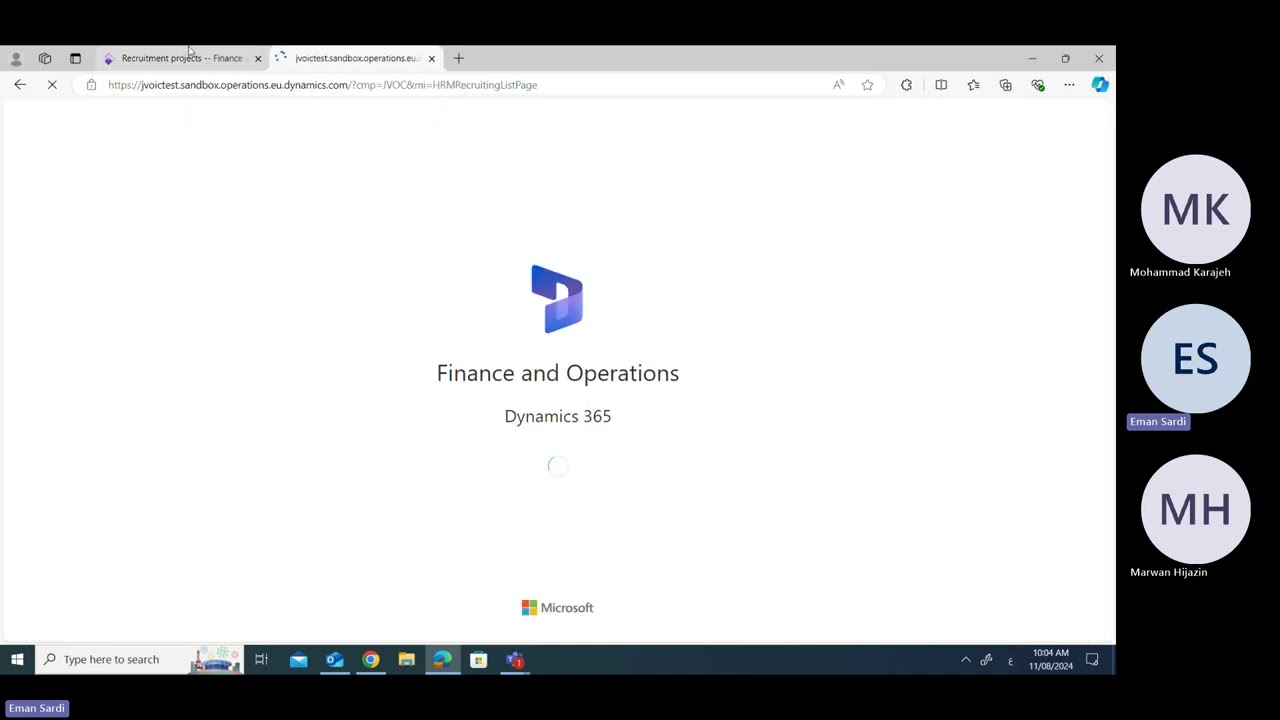 Microsoft Dynamics 365 Human Resources module with focus on recruitment cycle