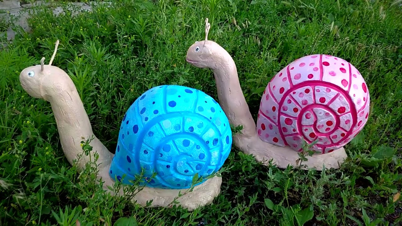 Snail made of cement | Garden decoration ideas | Cement craft ideas