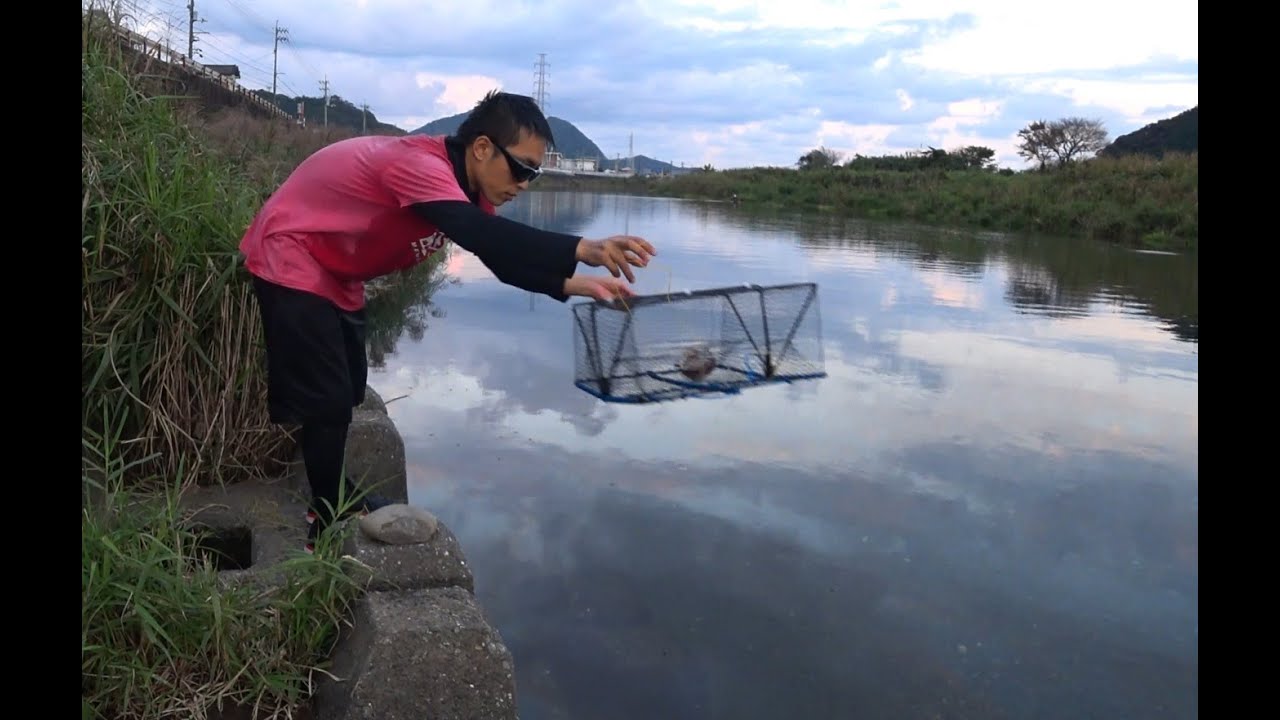 ブロックの隙間にカニカゴ仕掛けてみた