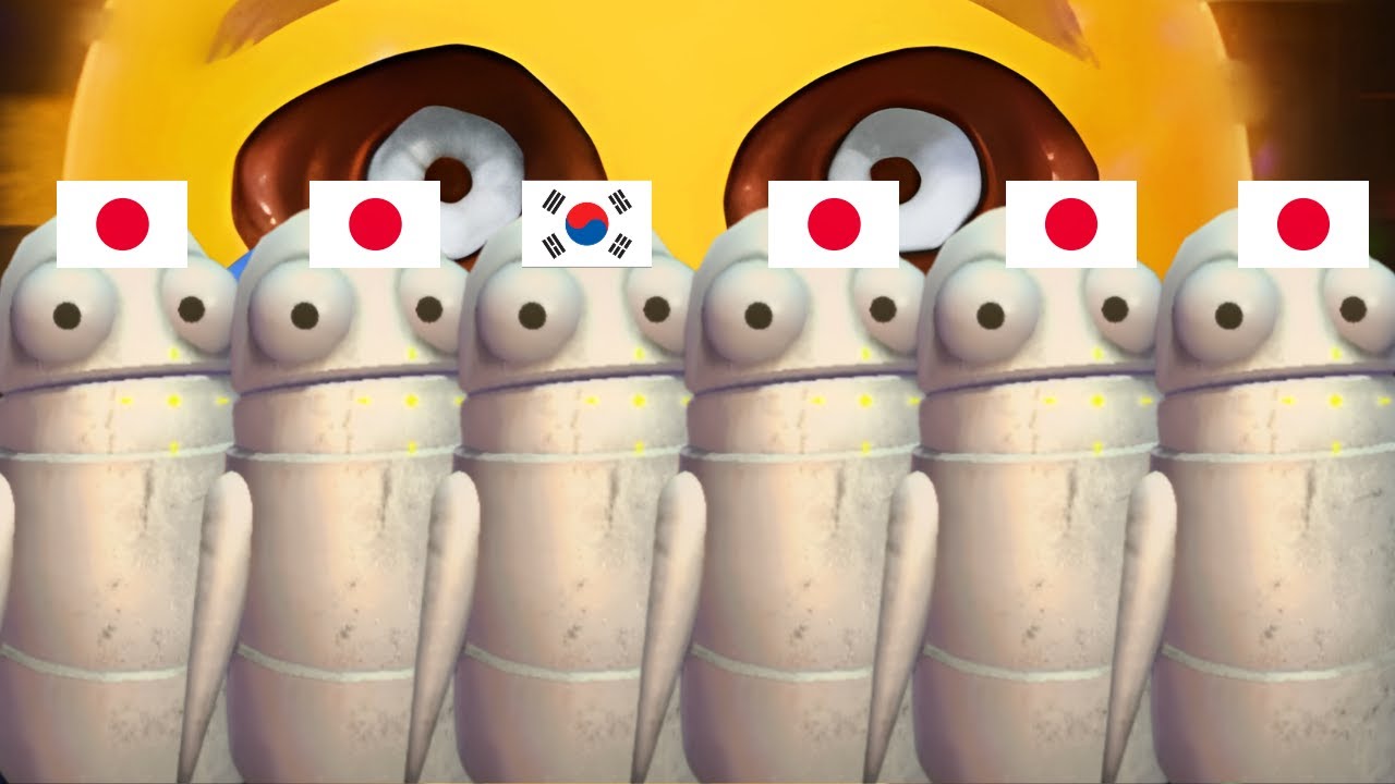 일본인 5명 사이에 한국인 1명