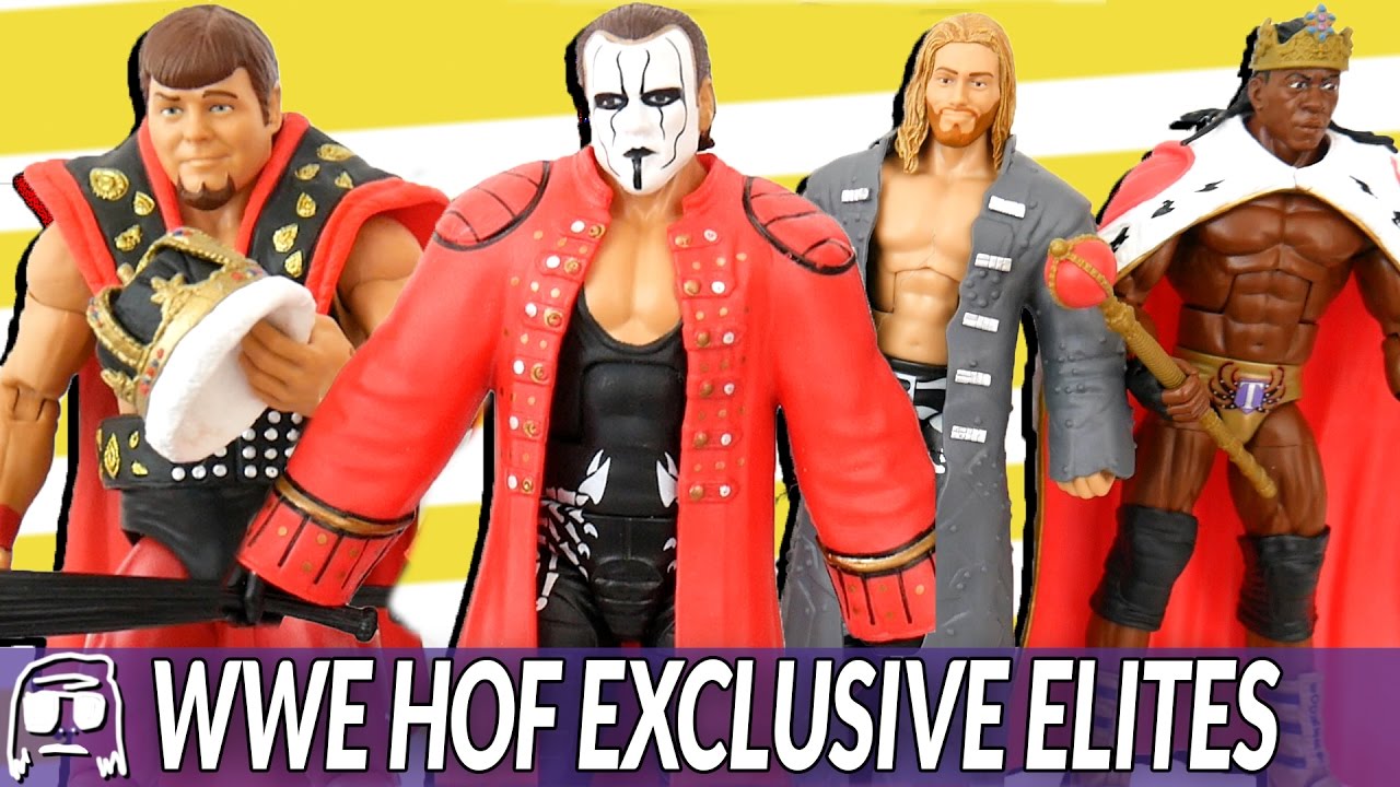 WWE Sting, Edge, Jerry Lawler & Booker T Hall of Fame HOF Exclusive Elite Toy Unboxing & Review!!