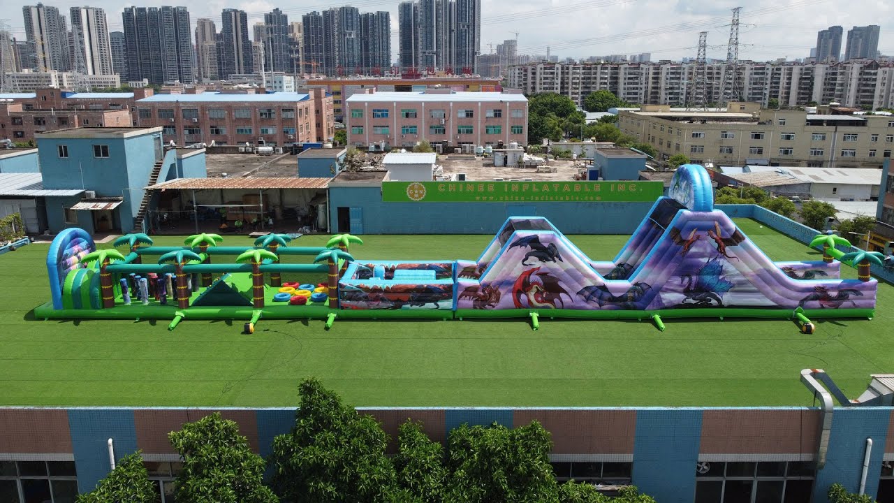 40M(132FT) Dragon Inflatable Obstacle Courses Inflatable Playground from Chinee Inflatables T8-4009