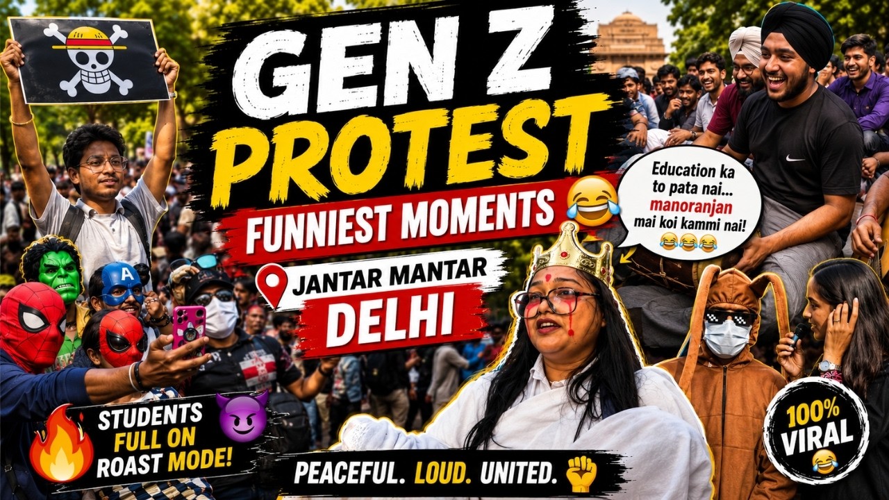 😂 Gen Z Protest Core in India | Funniest Moments from Jantar Mantar Delhi 🤣 | Students Roast #funny 