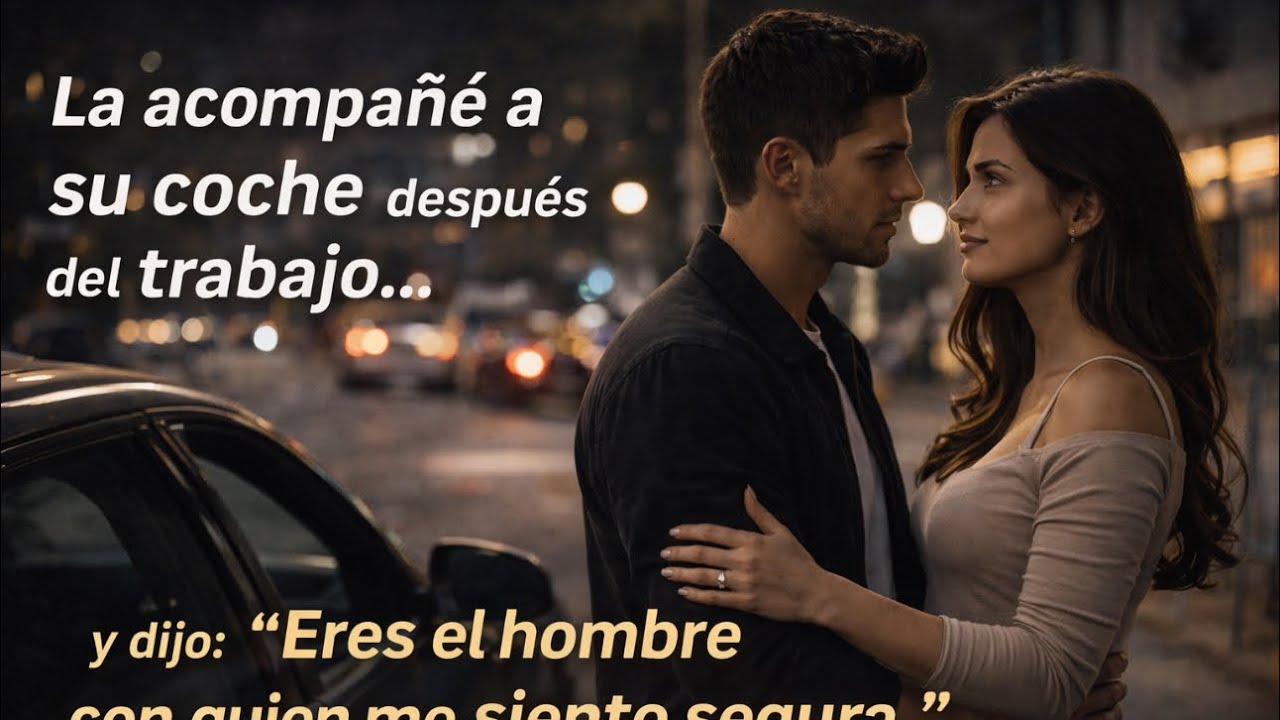La acompañé a su coche después del trabajo… y dijo: “Eres el hombre con quien me siento segura.”