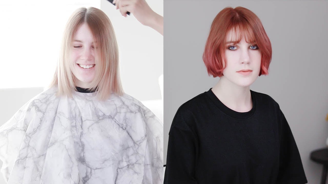Boyfriend Cuts My Hair With Clippers | Lip Length Bob + See Through Bangs