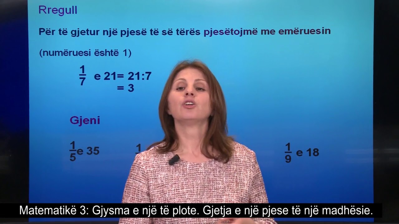 Matematikë 3 - Gjysma e një të plote. Gjetja e një pjese të një madhësie.