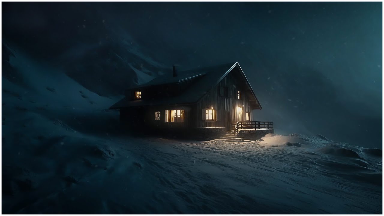 Whispering Winter Wind Through Frozen Mountain Area┇Intense Snowfall Ambience┇Nature Brown Noise