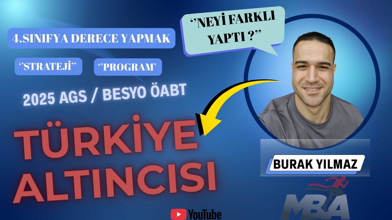 03. 2025 AGS BESYO ÖABT TÜRKİYE 6.SI BURAK YILMAZ İLE AGS ÖABT ÇALIŞMA REHBERİ
