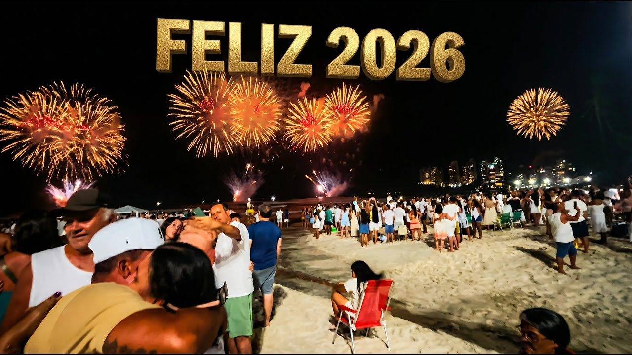 Queima de Fogos 2026 em Guarujá | Réveillon na Praia