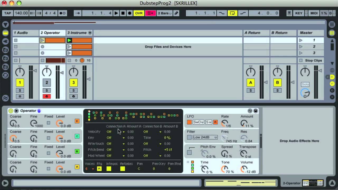 Ableton Live - Create Sick Skrillex Dubstep Basses With Ableton Sounds & FX