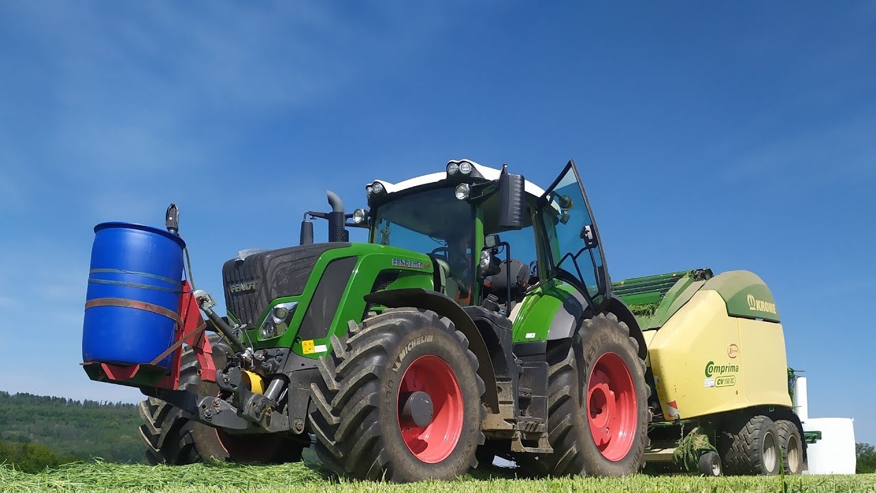 FENDT 826 VARIO + KRONE COMPRIMA CV 150 CX Lisov&aacute;n&iacute; žita 2020 Farma Herot