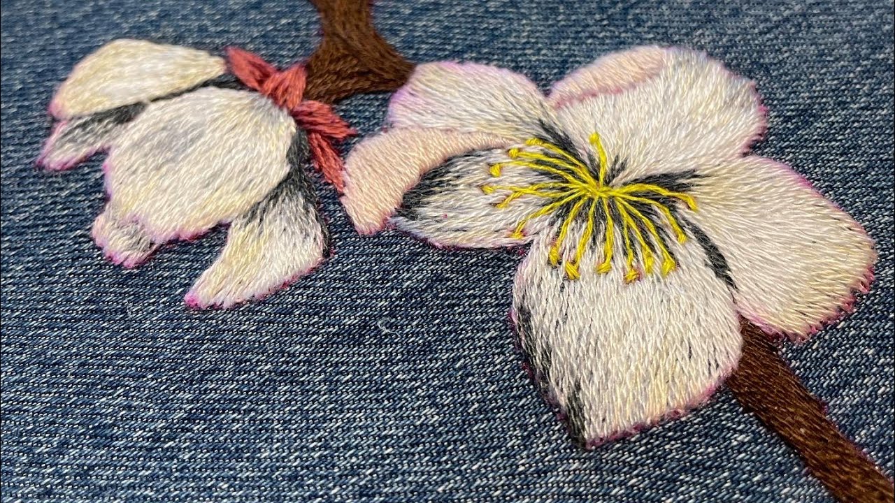 Spring flower embroidery 🌸