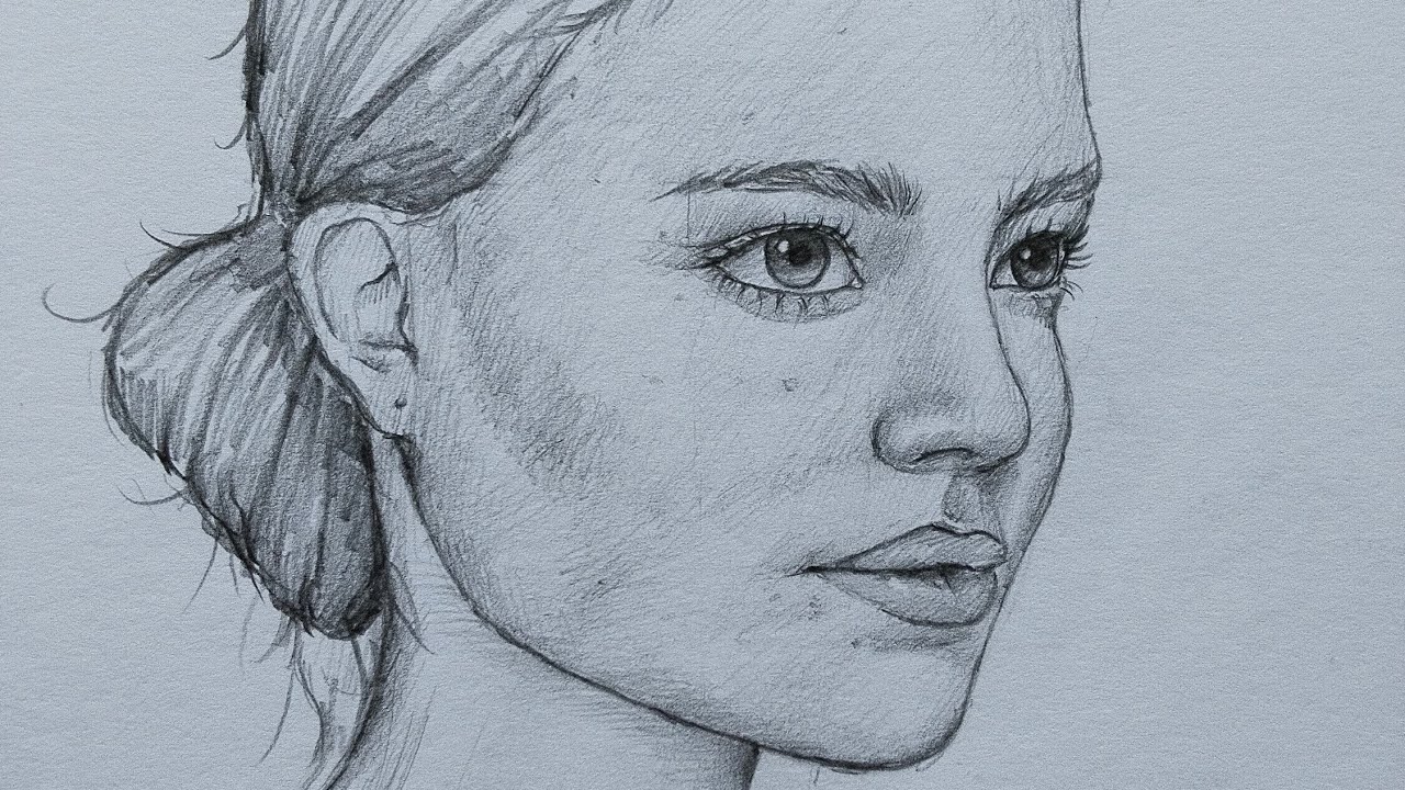 How to Draw a Realistic Girl’s Face using Loomis Method | With a single Pencil Drawing 