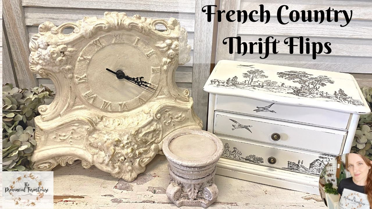 French Country Thrift Flips using NEW IOD Summer Release Stamp | Trash to Treasure | Upcycling