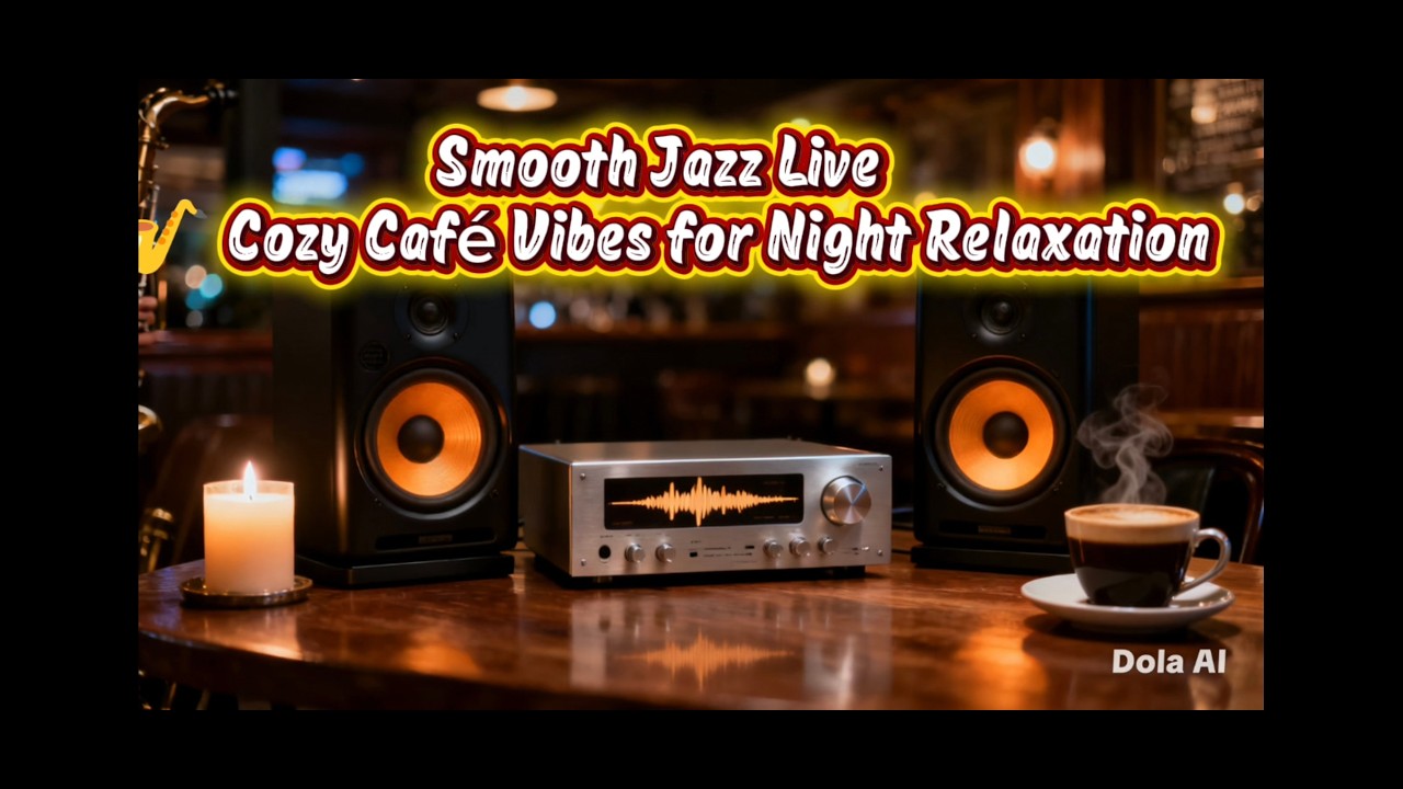 Smooth Jazz Live 🎷 Cozy Café Vibes for Night Relaxation